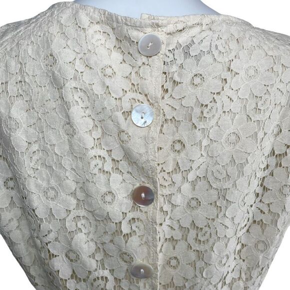Spense Women’s Size 10 Party Dress Floral Cream Sleeveless Back Buttons - Picture 6 of 8